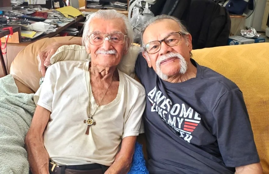 Luis (R), now 79, pictured alongside his late brother Roger, who passed away aged 83