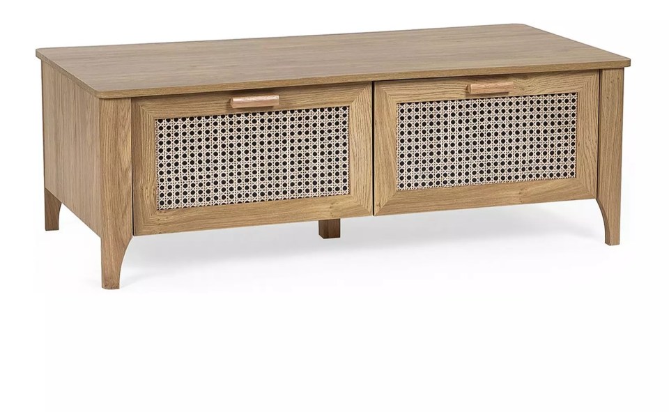 This Sydney oak-and-rattan coffee table is now £99 at very.co.uk