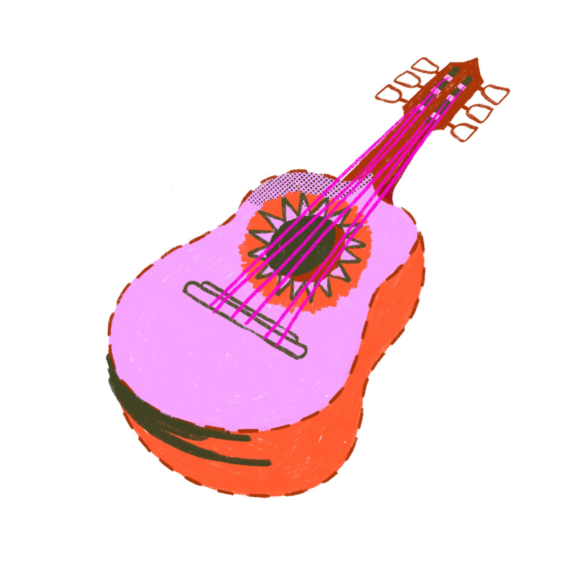 Illustration of a guitarron 