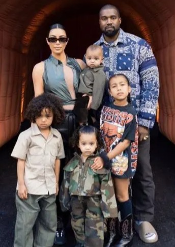 The family pictured on year before Kim and Kanye's divorce