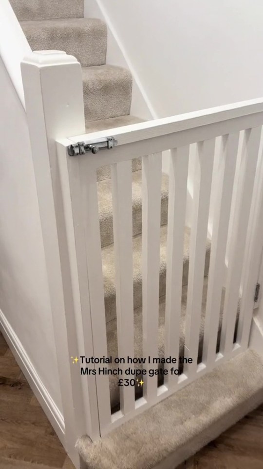 However, one DIY fan has discovered just the trick to make her own stair gate