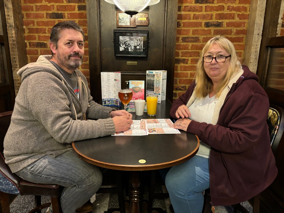 Dean and Joanne Irvine eye over the menu