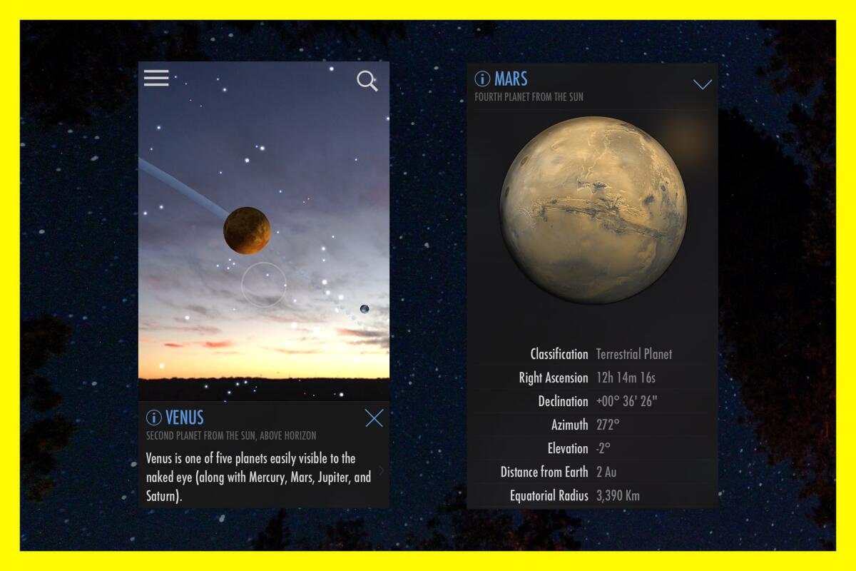 SkyView can identify a range of images in the night sky, including constellations and planets.