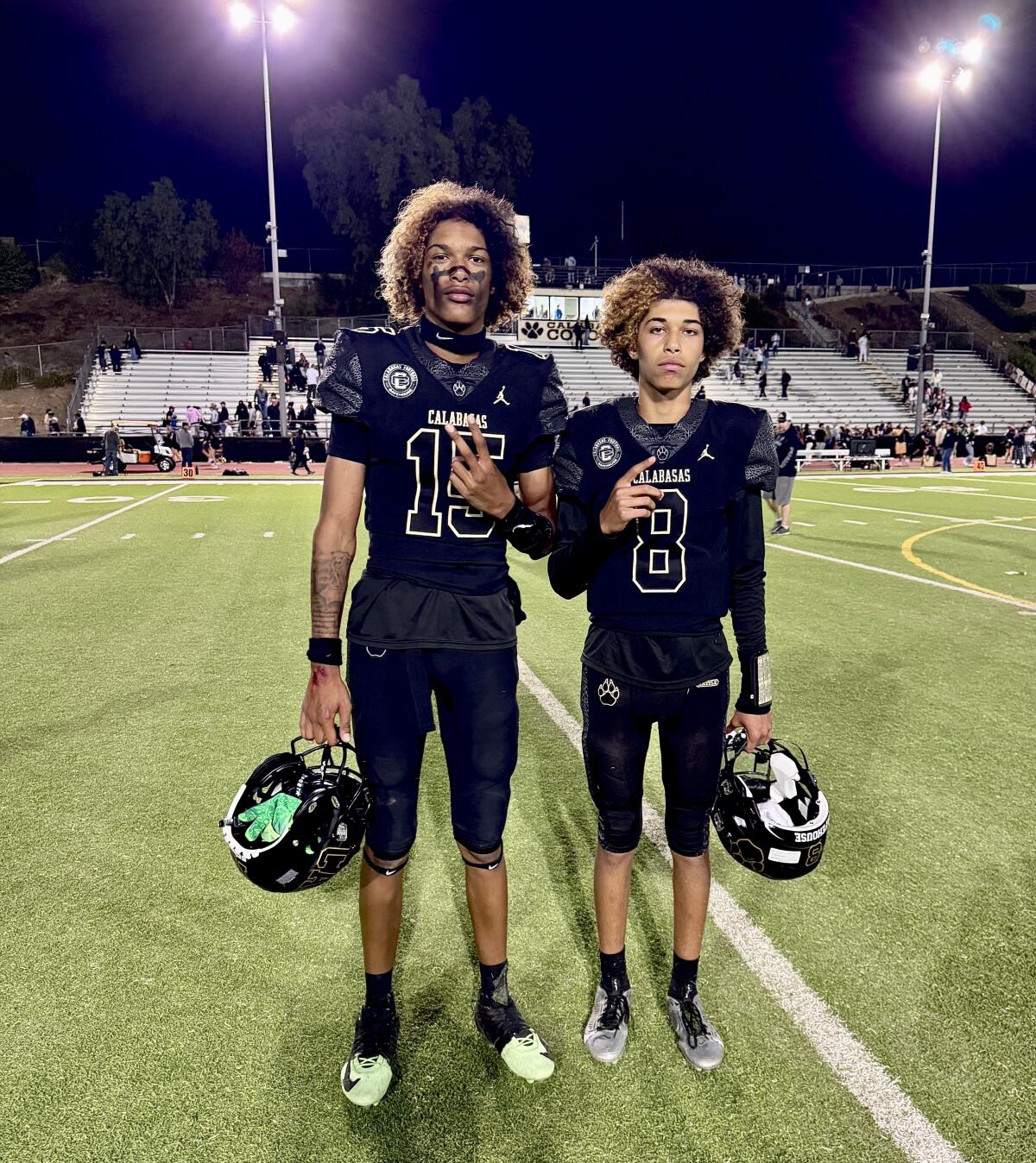 Calabasas brothers Dezmyn, left, and Dominik Hardy pose together for a photo.