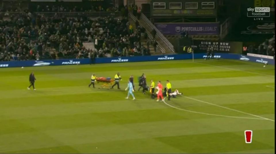 Medical staff from both sides entered the pitch to help Chong