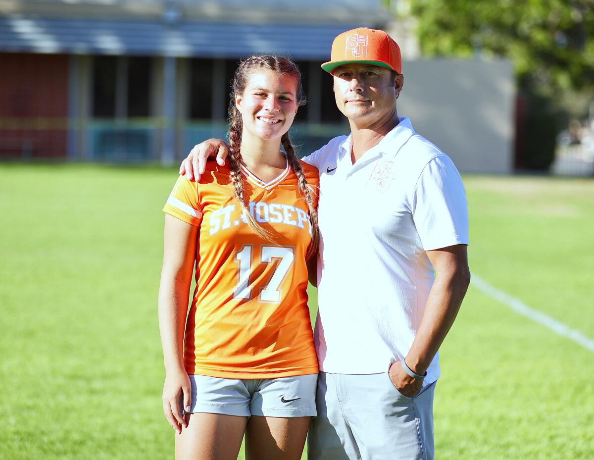 Quarterback Lexi Loya and her father Tim, who is also the coach, have helped lead St. Joseph to a 13-0 this season.