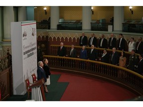 Lopez Obrador during an event at the National Palace where he unveiled a swath of long-shot constitutional reforms to pensions, workers' wages and the Supreme Court.