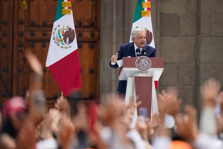 Outgoing President Andres Manuel Lopez Obrador delivers his last State of the Union