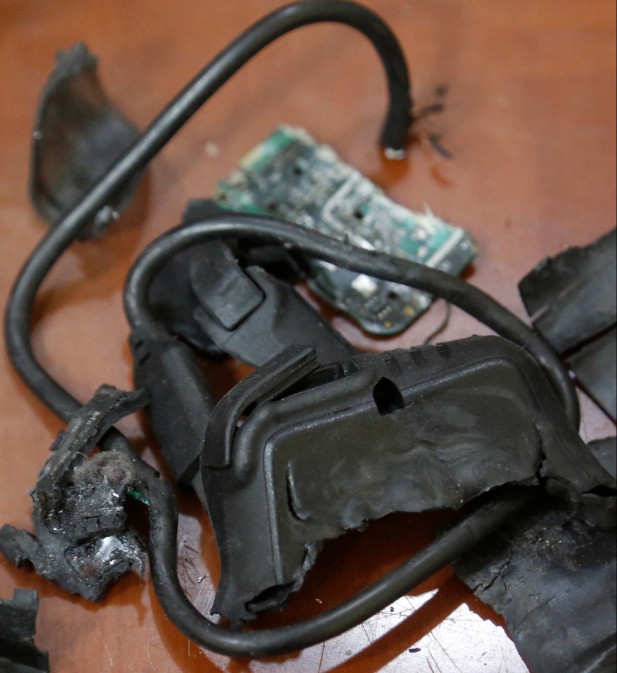 The remains of an exploded pager