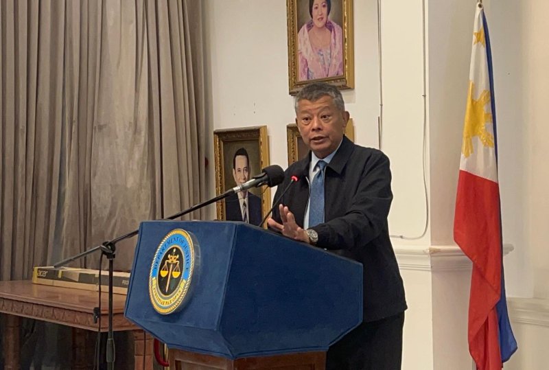 Justice Secretary Jesus Crispin Remulla discusses the arrest of Alice Guo, the former mayor of Bamban, during a press conference Wednesday. Photo courtesy of Philippines Department of Justice/Facebook