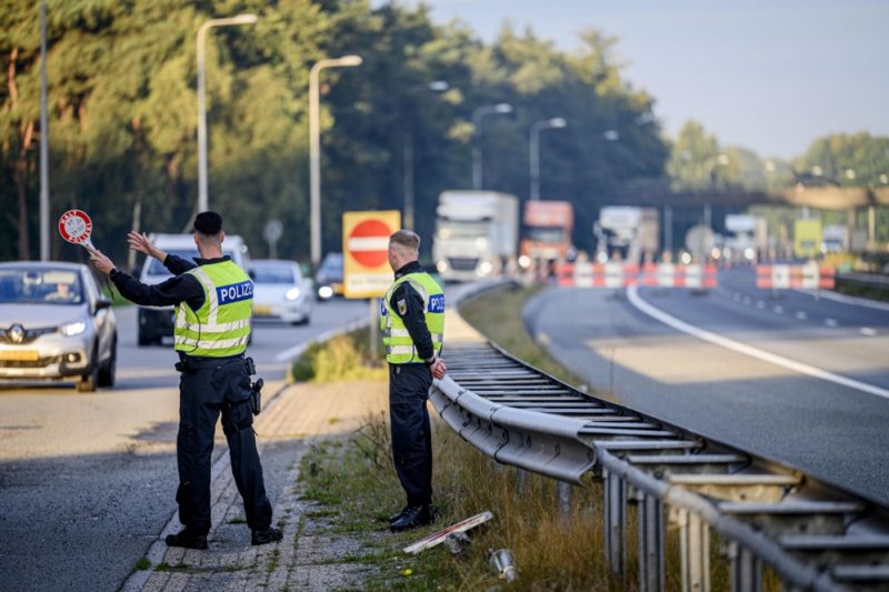 Germany on Monday reintroduced checks at all of its land borders. Photo by Emiel Muijderman/EPA-EFE