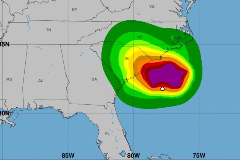 Tropical Storm 8 is set to make landfall along the southeast coast and move inland Monday. Photo courtesy of National Hurricane Center.