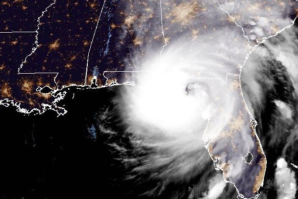 The center of Category 4 hurricane Helene was forecast to make landfall late Thursday, the National Hurricane Center said. Image courtesy of NOAA