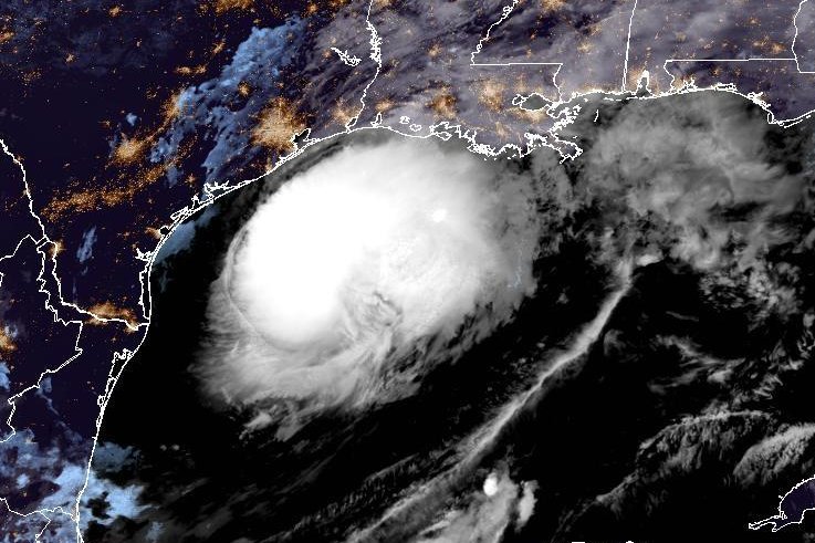 Francine grew into a hurricane Tuesday evening ahead of its anticipated landfall in Louisiana on Wednesday. Image courtesy NOAA