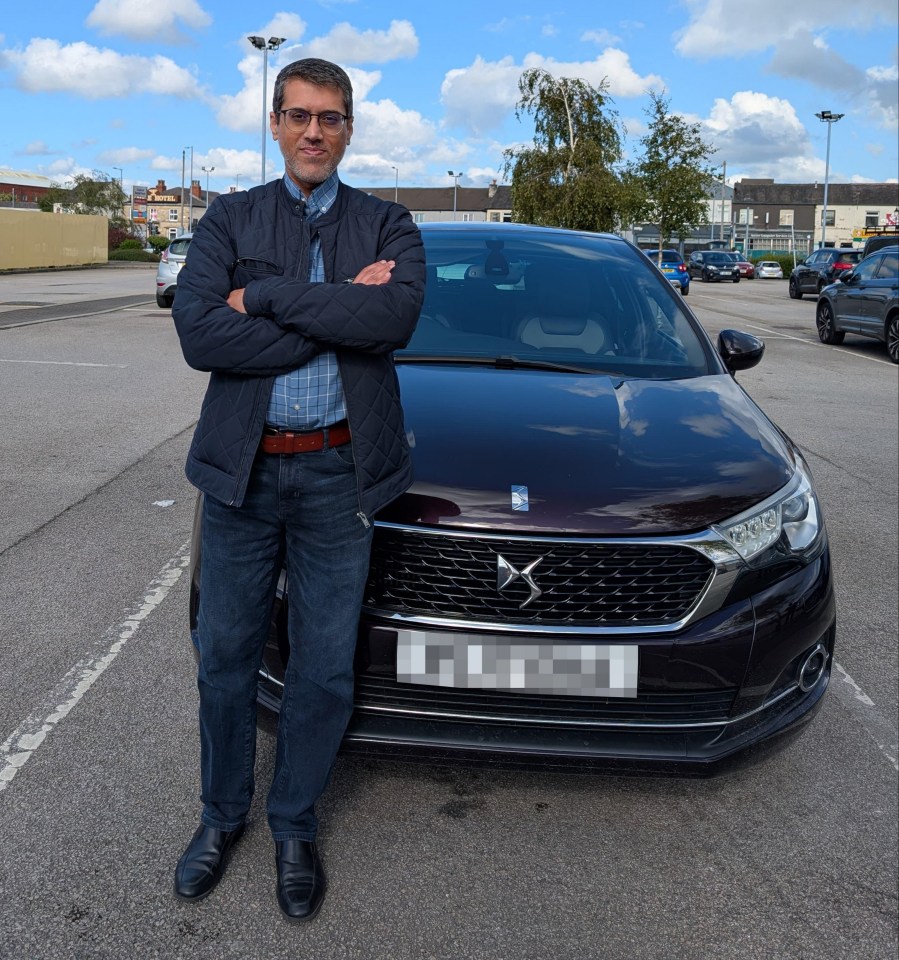 Osman with his latest car which is on finance after wife Maria told him to stop buying cars on Facebook marketplace