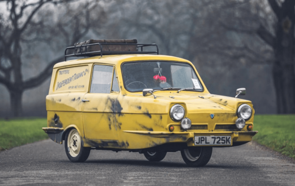 The yellow Reliant Regal Supervan III, which featured in the BBC sitcom