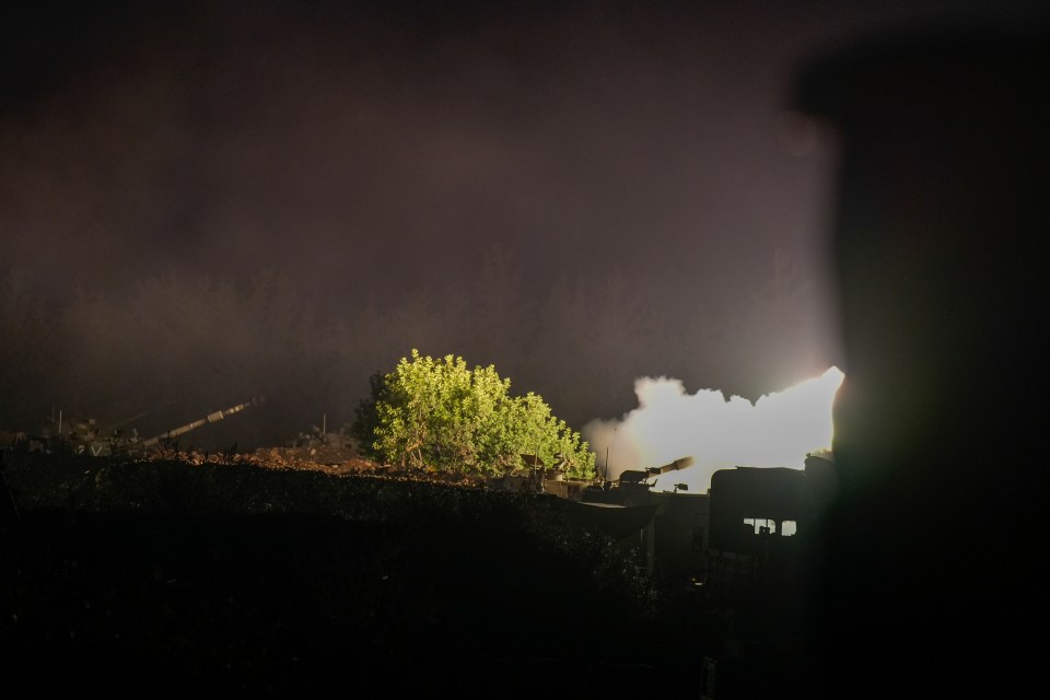 Israeli artillery fired across the border in the opening salvo of the invasion