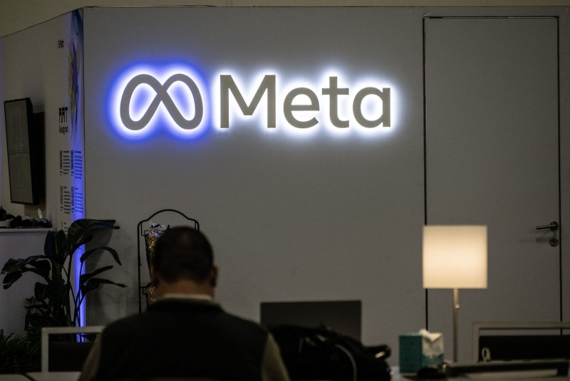 A Meta workspace in San Francisco in 2023. The company is part of a social media coalition that claims it will monitor and remove content featuring self harm. Photo by Terry Schmitt/UPI