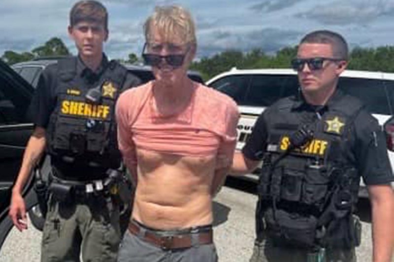 Ryan Routh is arrested by law enforcement officers with the Martin County Sheriff's Office for the attempted assassination of former president Donald Trump on Sunday, September 15, 2024. Photo courtesy of Martin County Sheriff's Office/UPI