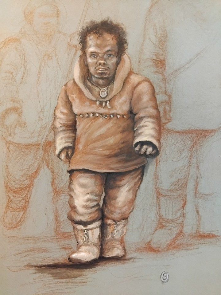 Romito 2, the oldest ever person known to have lived with dwarfism, represented by an artist's impression