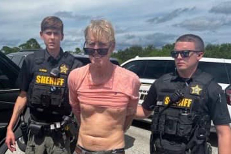 Martin County Sheriff's deputies arrest Ryan Routh for the attempted assassination of former president Donald Trump on Sept, 15. Photo via Martin County Sheriff's Office/UPI