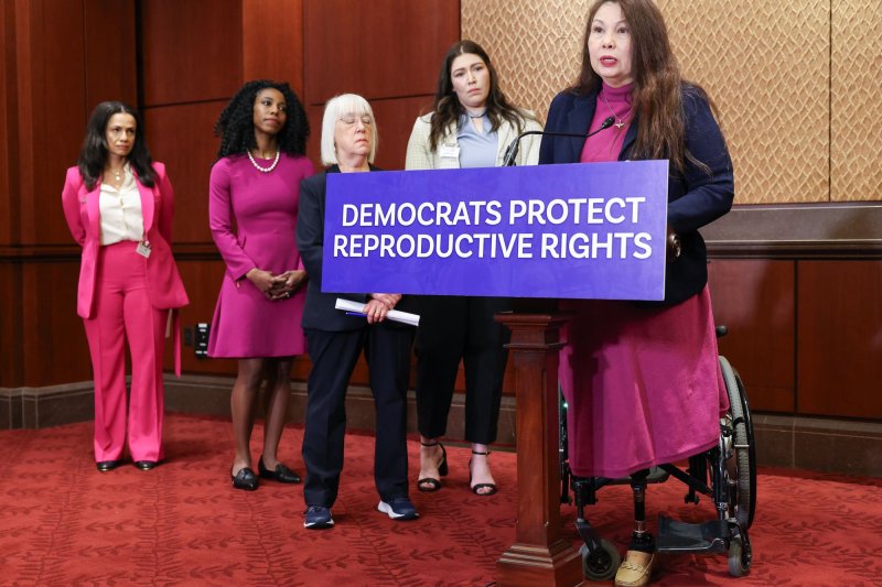 "If Donald Trump and Republicans want to protect people's right to access IVF, they can vote yes on it,” Sen. Tammy Duckworth, D-Ill. said. "He's shown that it only takes one sentence from him, and the Republican Party will fall in line behind him." File Photo by Jemal Countess/UPI