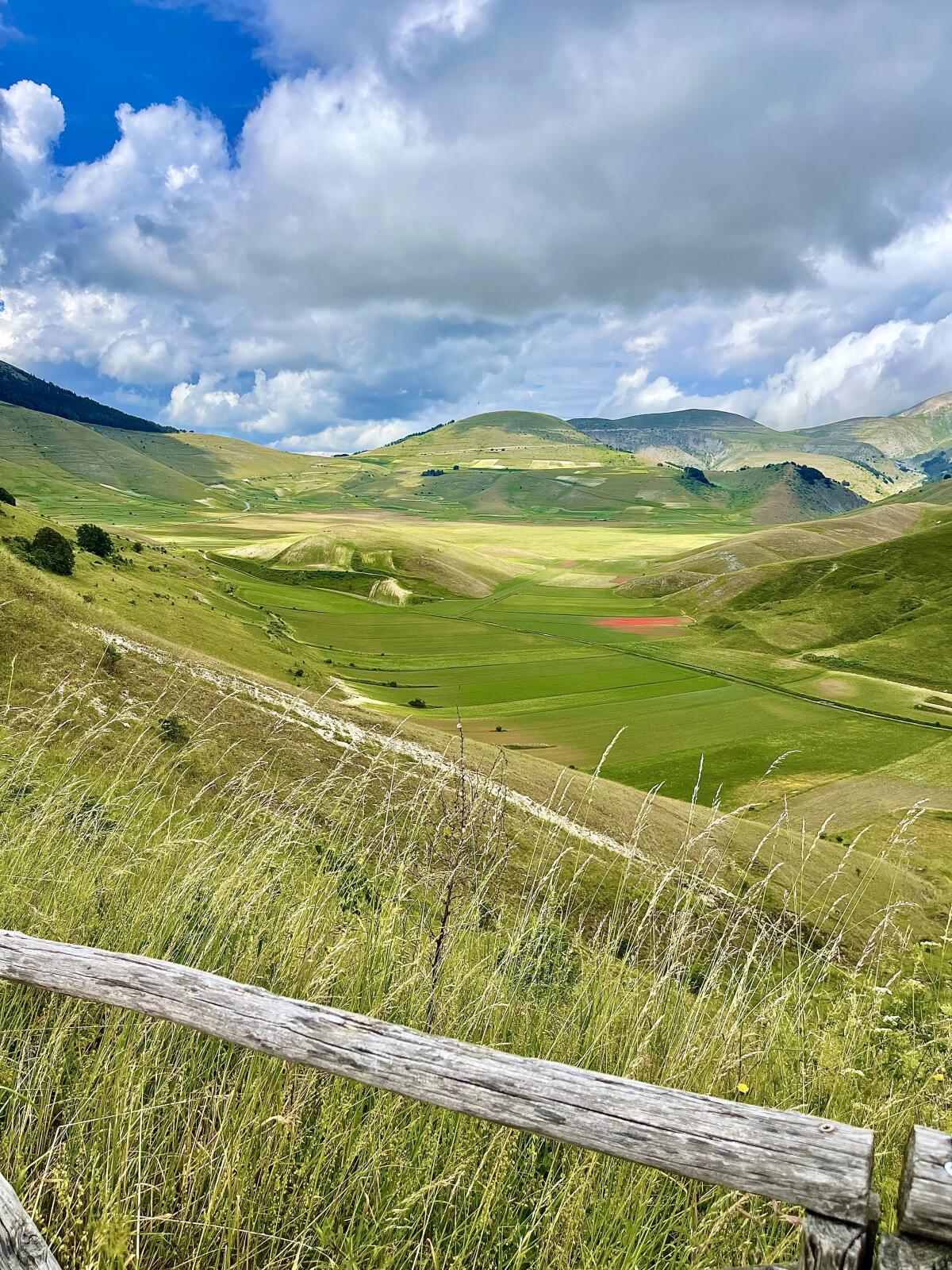 The view from the Umbrian town of Castelluccio, known in Italy and beyond for its lentils.