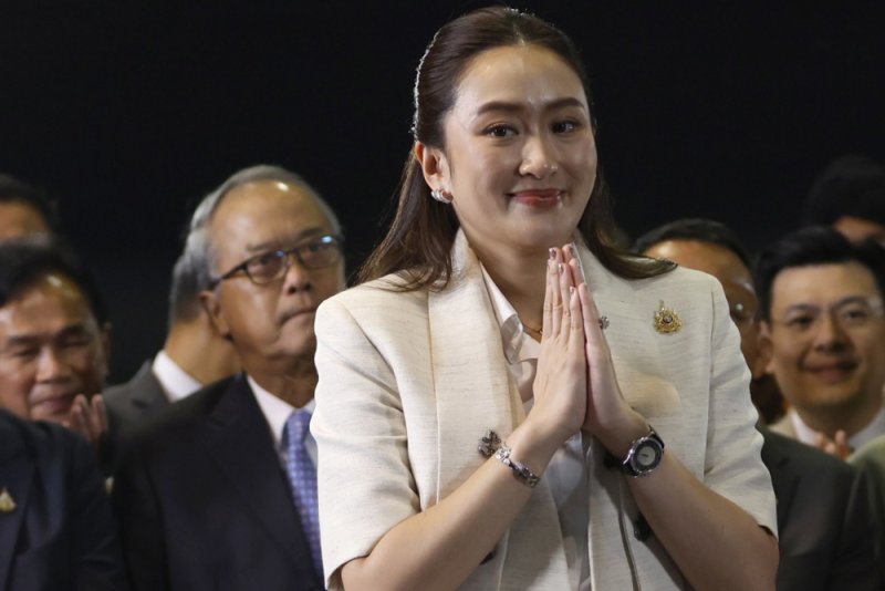 Thai Prime Minister Paetongtarn Shinawatra, pictured here, offered "congratulations on everyone's love" as Thailand's King Maha Vajiralonghorn signed same-sex marriage into law late Tuesday that will take effect Jan. 22. File Photo by Rungroj Yongrit/EPA-EFE