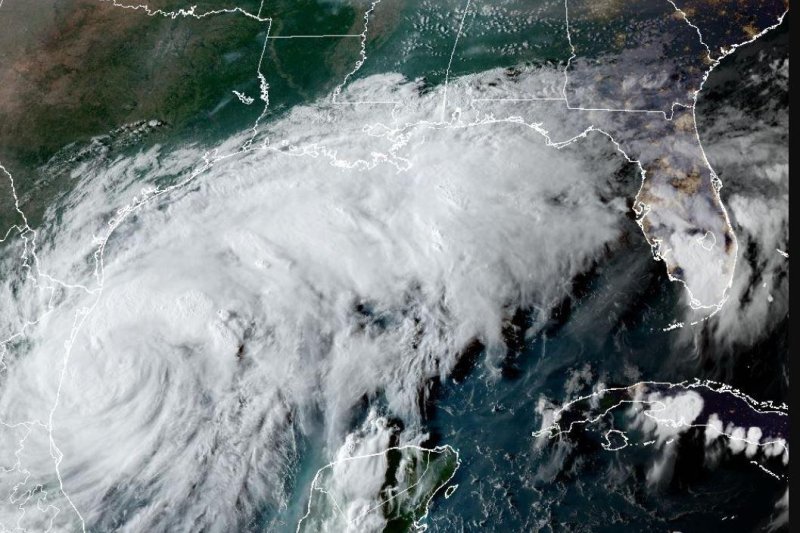 Tropical Storm Francine emerged in the Gulf of Mexico on Monday and was forecast to bring heavy rain to parts of Louisiana and Texas. Image courtesy NOAA