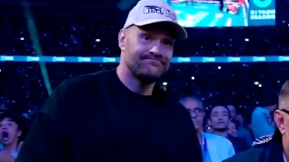 Tyson Fury did not look happy with Anthony Joshua's defeat