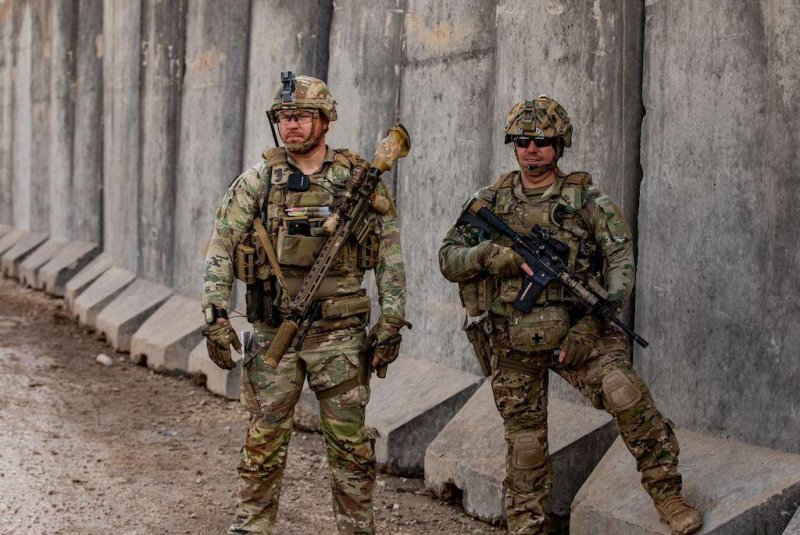 U.S. Army Sgt. Robert Russell and Staff Sgt. Dexter Robertson are on patrol in Syria in 2023 are part of the 118th Infantry Regiment for Central Command. Photo courtesy Central Command