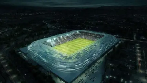 GAA  An artist's impression of the planned Casement Park stadium in Belfast 