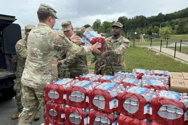 Soldiers assist with water distribution in the Southeast while recovery efforts are underway in areas devastated by Hurricane Helene. Photo by Denne Allen/U.S. Army