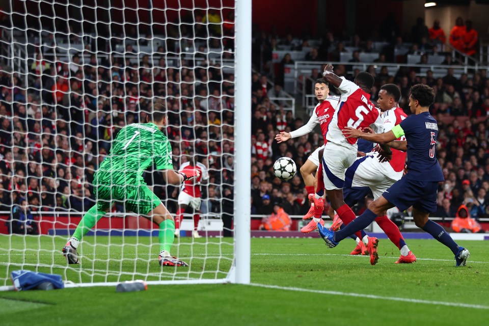 Saka got the second as his free-kick went all the way through