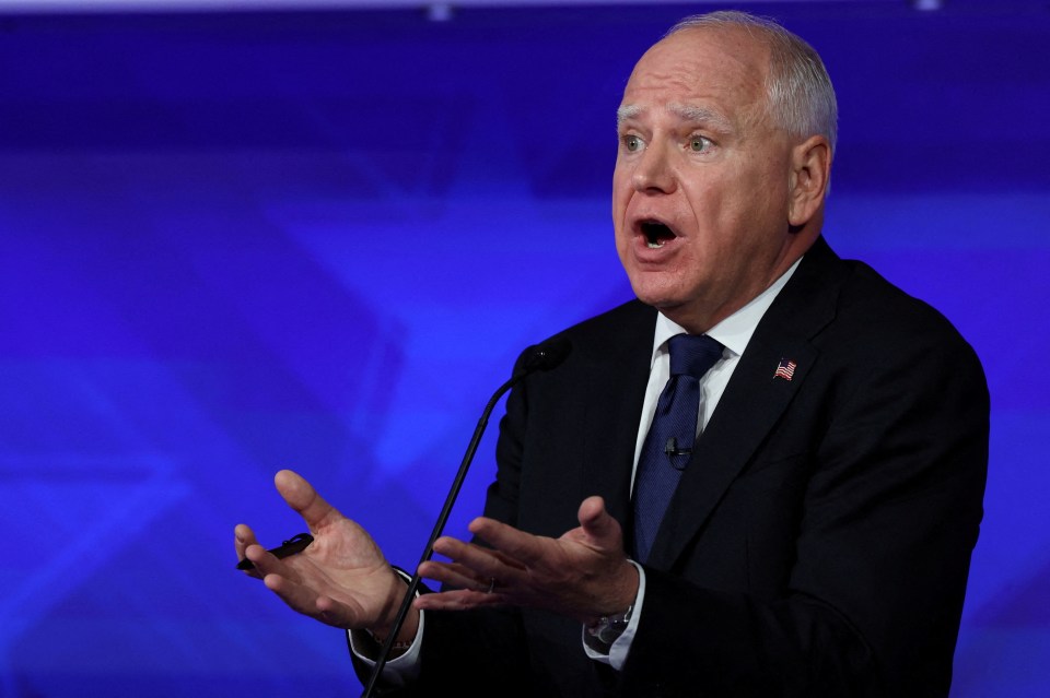 Democratic vice presidential nominee Tim Walz during the CBS debate