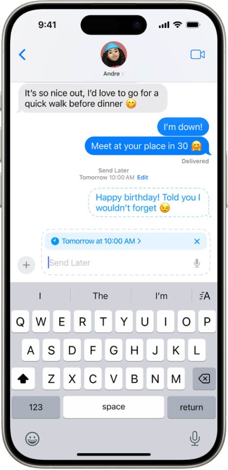 There's a new Send Later option for texts in iMessage