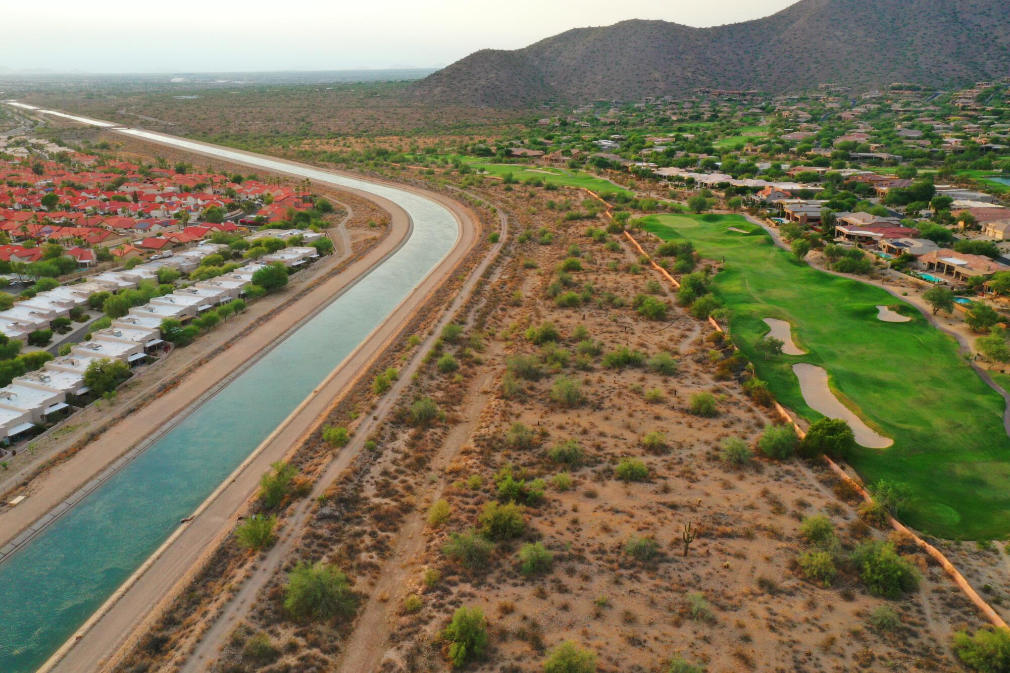  The Hayden-Rhodes Aqueduct, fed by the Colorado River, runs through Scottsdale and Phoenix.