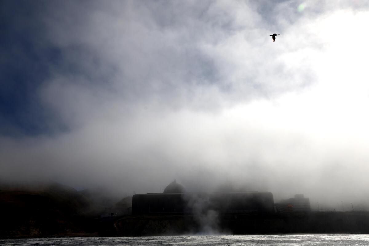 Steam rises from the Pacific Ocean 