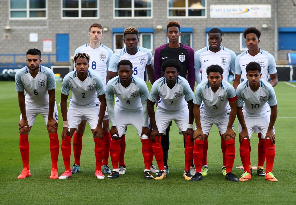 Suliman, front left, played for England up to Under-20 level