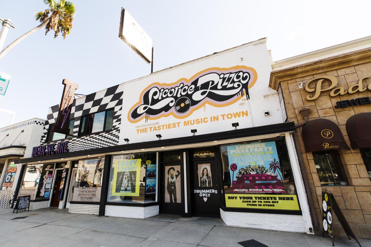 Storefront of Licorice Pizza record store