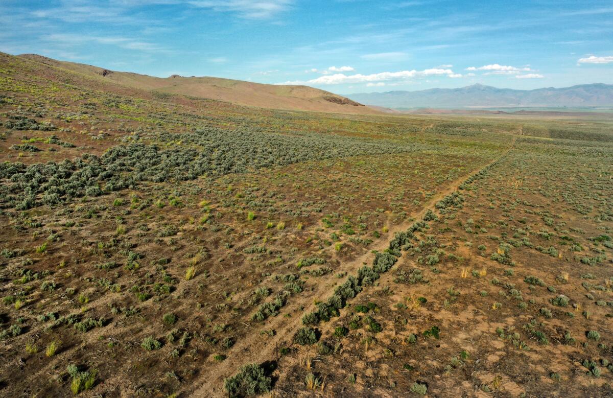 The site of the Thacker Pass lithium mine, now under construction, on federal land in northern Nevada.