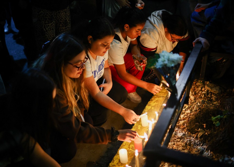 Fans have lit candles for Liam outside the hotel where he died