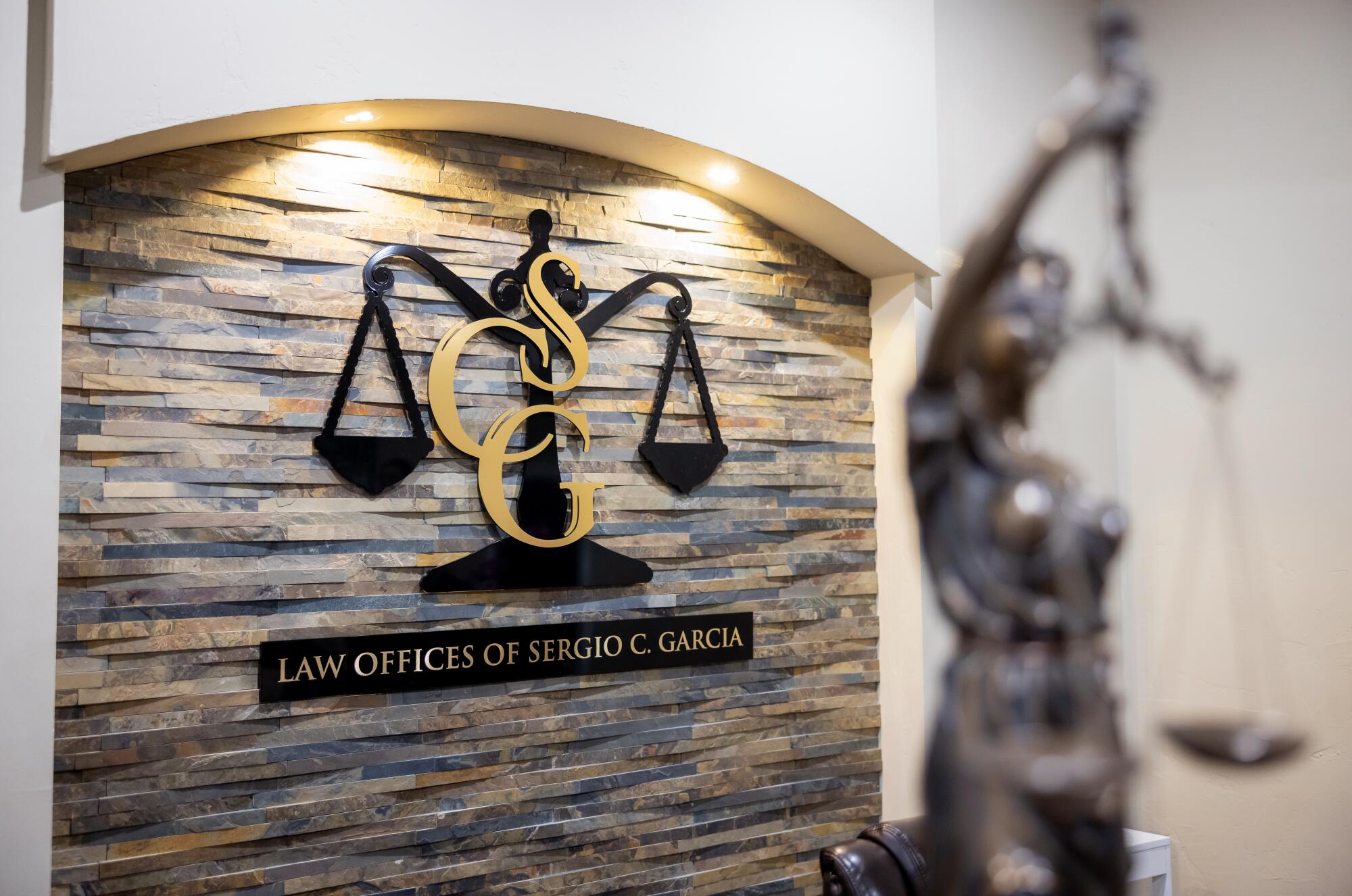 Interior of Sergio Garcia's law firm in Chico, Calif.