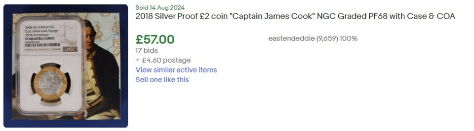 One coin went for as much as £57