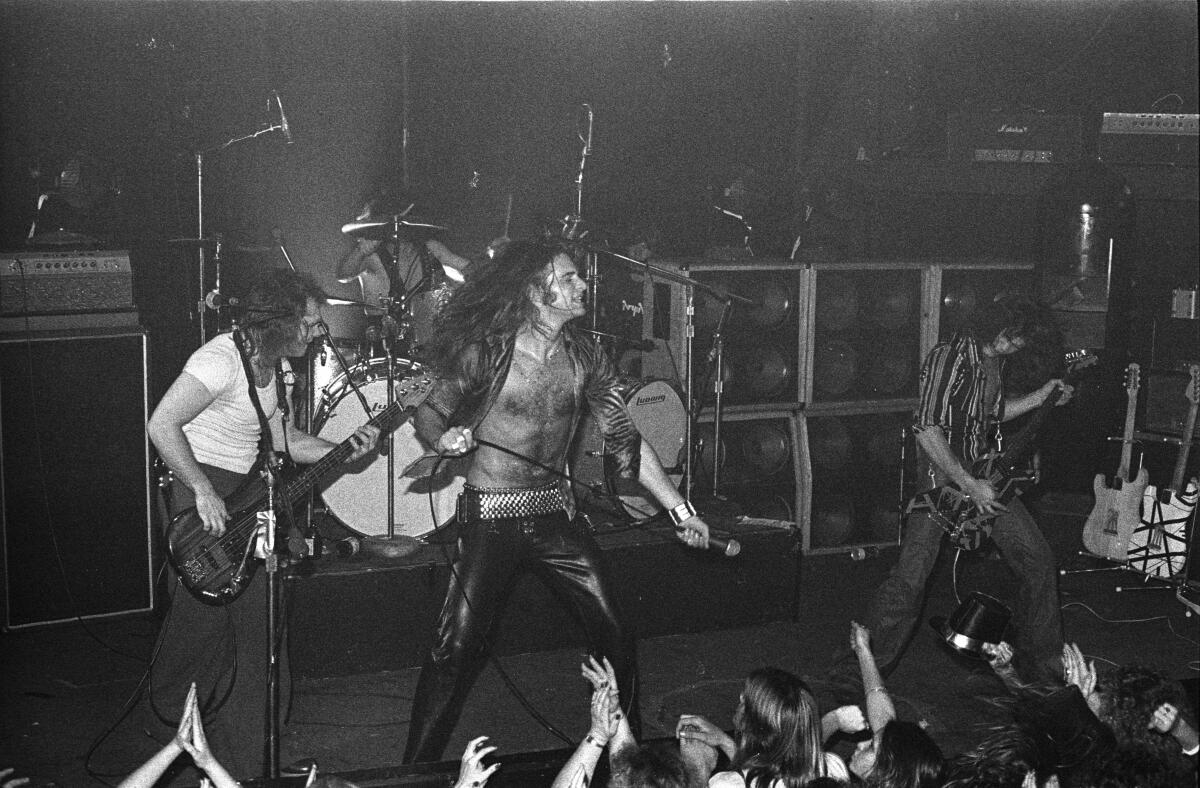 Van Halen black and white live concert photo from 1977