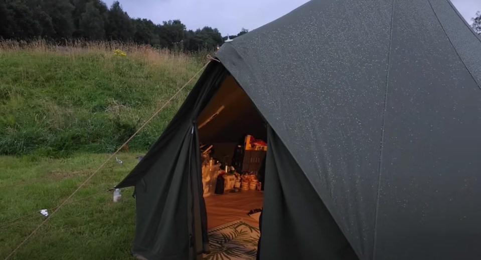 The tent is pitched up in the Pennines in northern England