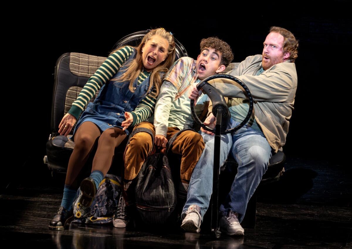 From left, Carolee Carmello, Miguel Gil and Jim Hogan in the national tour of "Kimberly Akimbo."