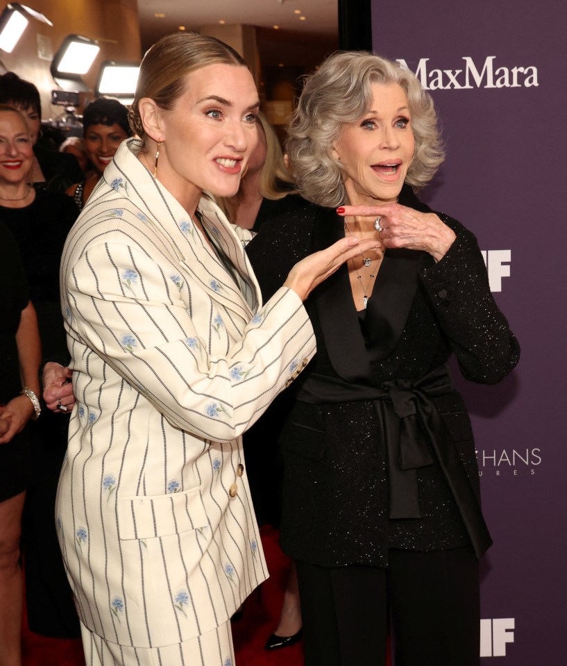 Also attending the event were movie stars Kate Winslet and Jane Fonda