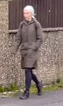 Joanne can be seen in a waterproof coat in CCTV images