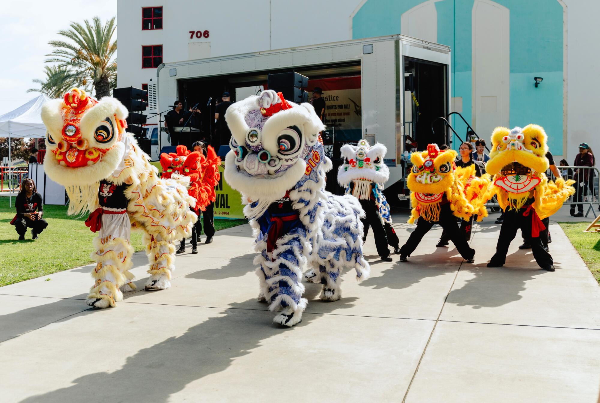 Dragons and dancers at the Little Saigon Community Festival.